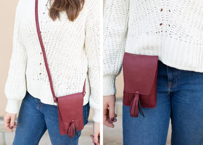 small crossbody bag and phone holder